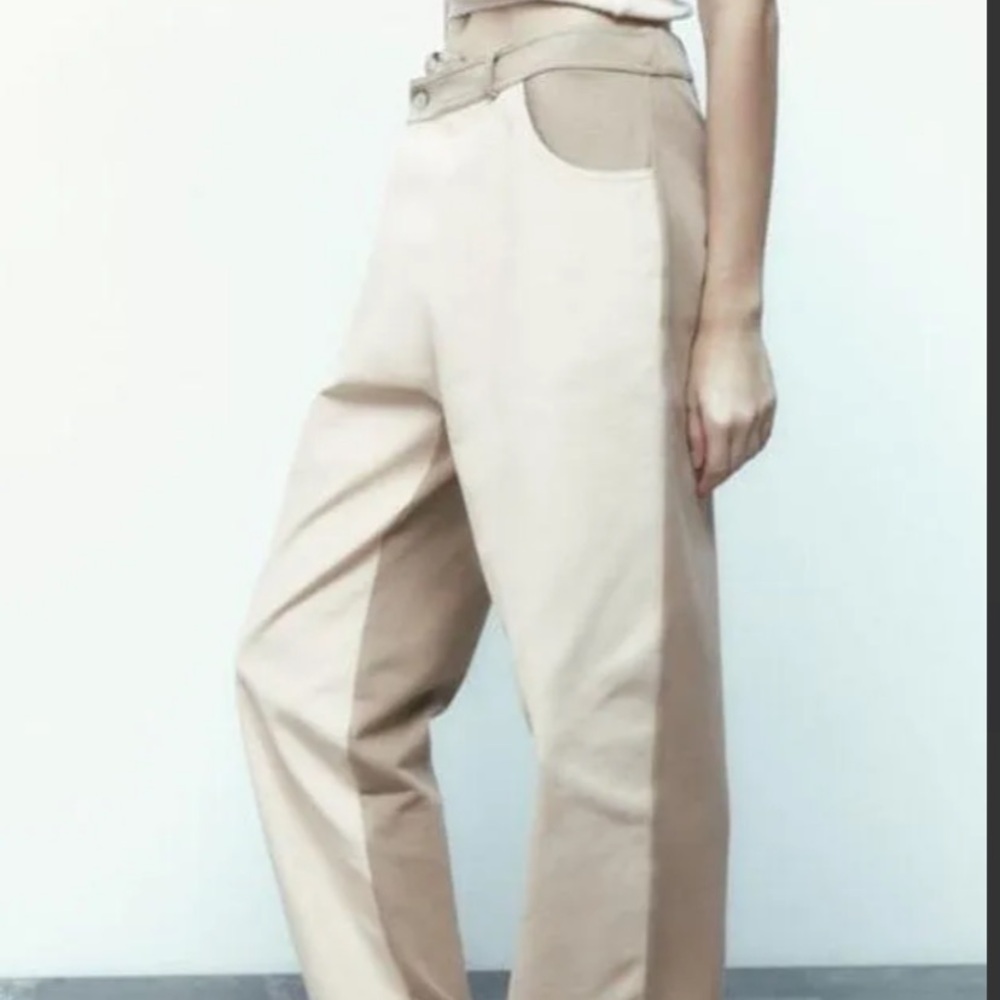 Zara Contract Pants/Joggers with Crossover Trim